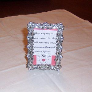 NURSE RN POEM MAYA ANGELOU FRAMED"THEY MAY FORGET YOUR NAME BUT NOT HOW YOU MADE